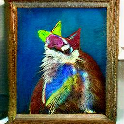 generated: a super math wizard cat, richly textured oil painting #6